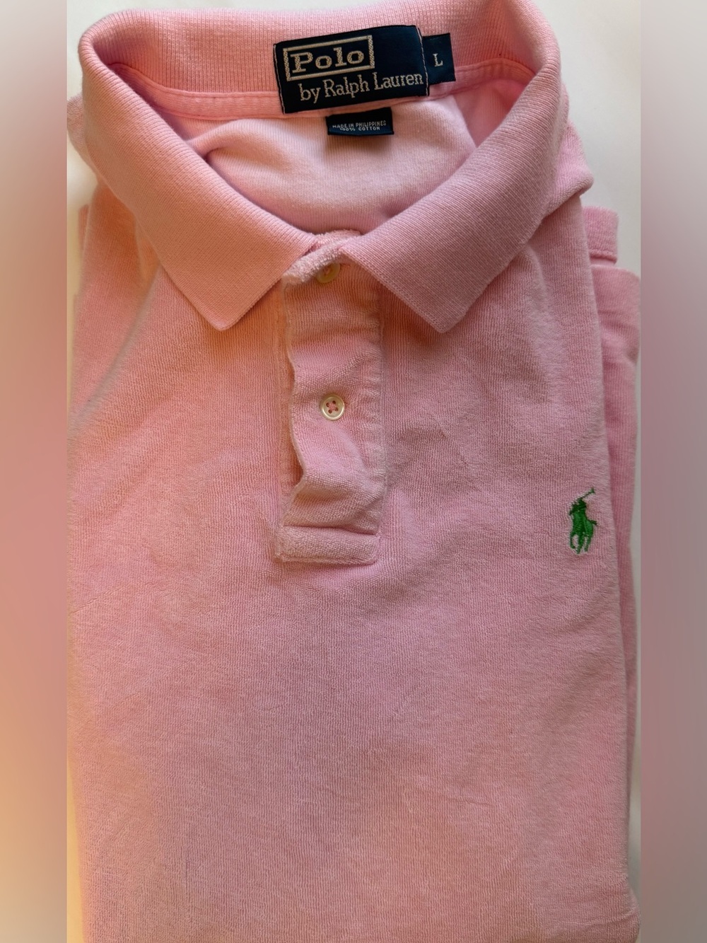 Ralph Lauren Light Pink Polo with Green Pony